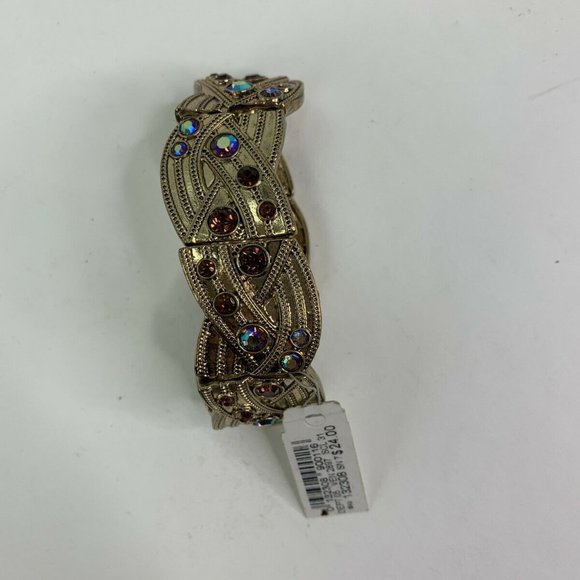 Dressbarn Gold Tone Iridescent Stone Bracelet New - Picture 7 of 8